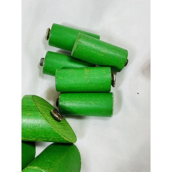 Snap N Play Vintage Wooden Building Blocks with Button Snap Lot 41 Piece Toy Lot - Picture 6 of 9